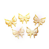 Natural Yellow Shell Butterfly Pendant 30x30mm for Jewelry Making