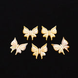 Natural Yellow Shell Butterfly Pendant 30x30mm for Jewelry Making