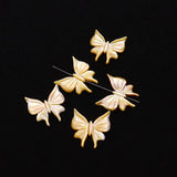 Natural Yellow Shell Butterfly Pendant 30x30mm for Jewelry Making