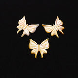 Natural Yellow Shell Butterfly Pendant 30x30mm for Jewelry Making