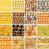 Round Natural Stone Beads for Jewelry Making DIY 4-12mm