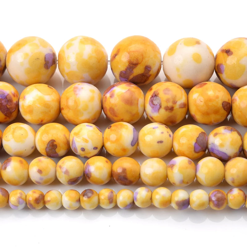 Round Natural Stone Beads for Jewelry Making DIY 4-12mm