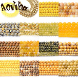 Round Natural Stone Beads for Jewelry Making DIY 4-12mm
