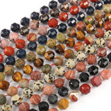 Yellow Tiger Eye Agates Faceted Loose Stone Beads 8/10MM