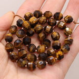 8mm Yellow Tiger Eye Agates Faceted Gem Stone Beads for Jewelry Making