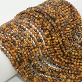 Natural Yellow Tiger Eye Faceted Round Beads 4mm