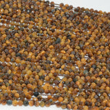 Natural Yellow Tiger Eye Faceted Round Beads 4mm