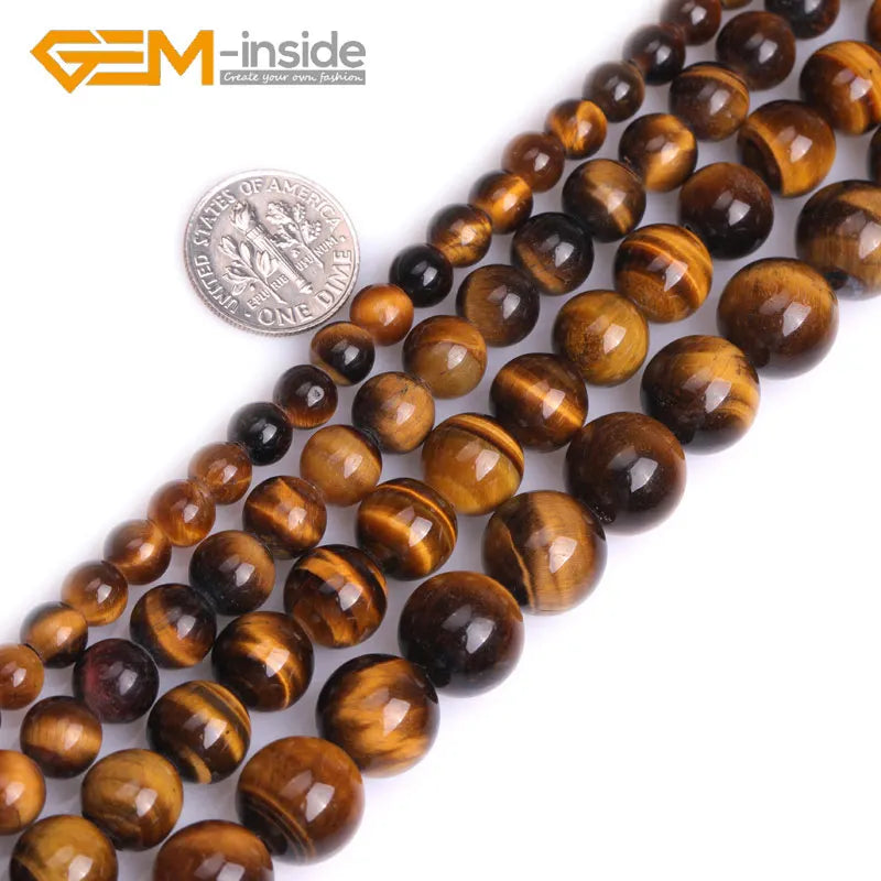 Yellow Tiger Eye Stone 2mm Big Hole Loose Beads 15 Inches Strand