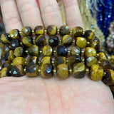 Yellow Tiger Eye Stone Beads 15'' - Faceted Cube DIY Loose Beads