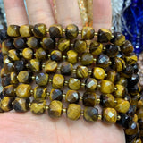 Yellow Tiger Eye Stone Beads 15'' - Faceted Cube DIY Loose Beads