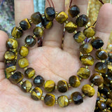 Yellow Tiger Eye Stone Beads 15'' - Faceted Cube DIY Loose Beads
