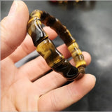 Yellow Tiger Eye Stone Bamboo Bracelet