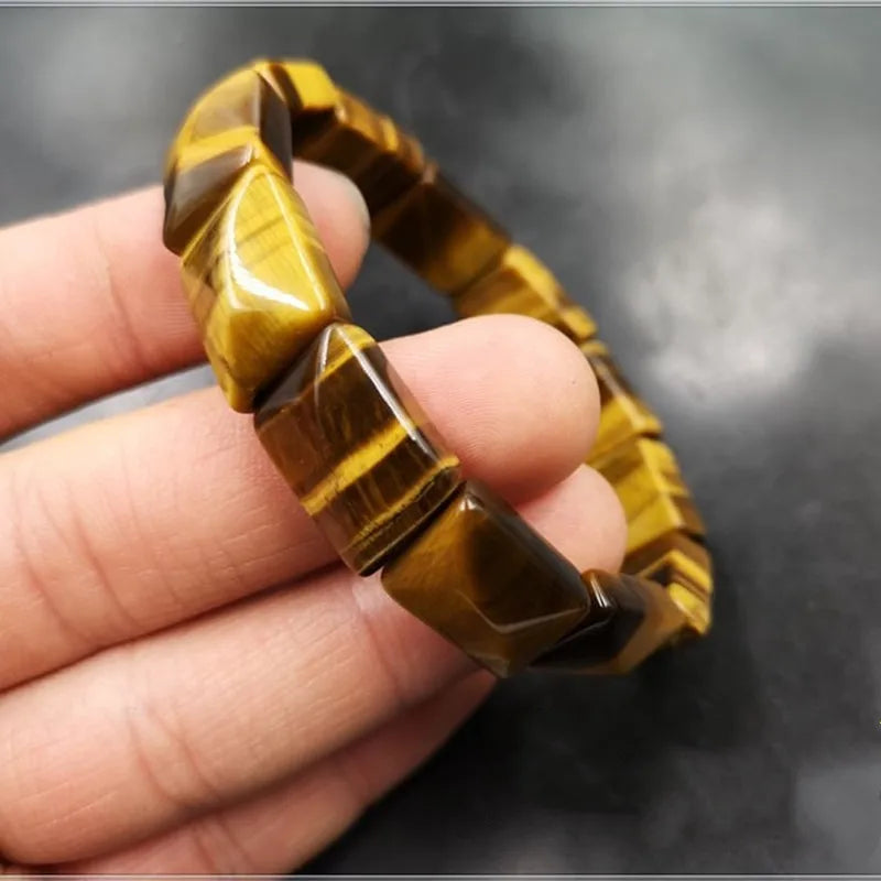 Yellow Tiger Eye Stone Bamboo Bracelet