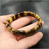 Yellow Tiger Eye Stone Bamboo Bracelet