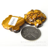 Yellow Tiger Eye Stone Jade Tiger Head Pendant Necklace