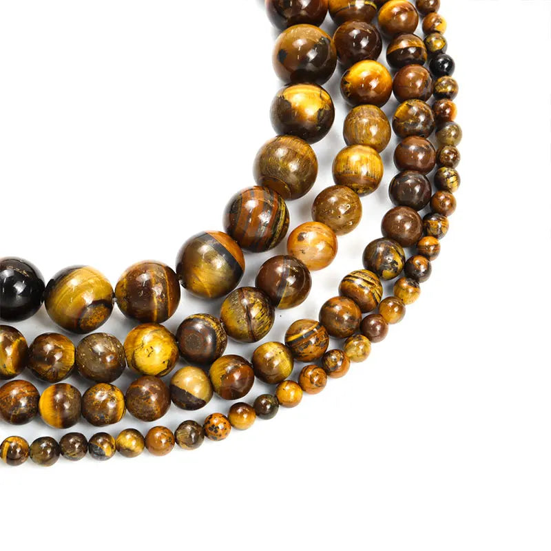 Yellow Tiger Eye Stone Spacer Beads Round DIY Jewelry Making