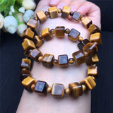 Yellow Tiger Eye Sugar Cube Beads Bracelet DIY Jewelry Healing Power Stone