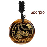 Yellow Tiger Stone Constellations Reiki Crystal Pendant Necklace
