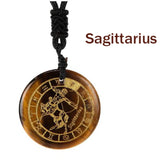 Yellow Tiger Stone Constellations Reiki Crystal Pendant Necklace