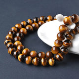 Yellow Tiger's Eye Gemstone Round Beads 18-Inch Strand