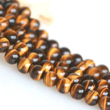 Yellow Tiger's Eye Gemstone Round Beads 18-Inch Strand