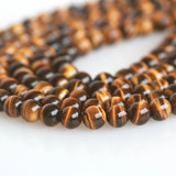 Yellow Tiger's Eye Gemstone Round Beads 18-Inch Strand