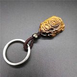 Yellow Tiger Eye Dragon Turtle KeyChain Lucky Amulet