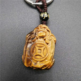 Yellow Tiger Eye Dragon Turtle KeyChain Lucky Amulet