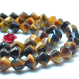 Yellow Tiger's Eye Faceted Disc Rondelle Loose Beads Gemstone Bracelet