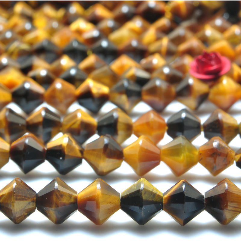 Yellow Tiger's Eye Faceted Disc Rondelle Loose Beads Gemstone Bracelet