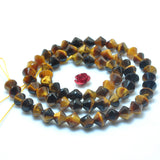 Yellow Tiger's Eye Faceted Disc Rondelle Loose Beads Gemstone Bracelet