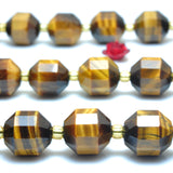 Yellow Tiger's Eye Faceted Double Terminated Point Loose Beads Gemstone