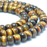 Yellow Tiger's Eye Smooth Rondelle Beads - Jewelry Making