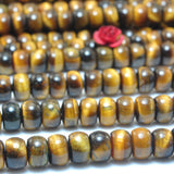 Yellow Tiger's Eye Smooth Rondelle Beads - Jewelry Making