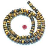 Yellow Tiger's Eye Smooth Rondelle Beads - Jewelry Making