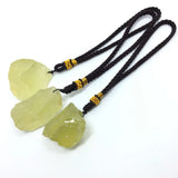 Natural Yellow Pink Crystal Raw Stone Mineral Specimens Pendant