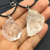 Natural Yellow Pink Crystal Raw Stone Mineral Specimens Pendant