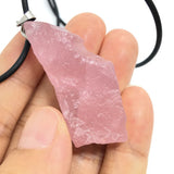 Natural Yellow Pink Crystal Raw Stone Mineral Specimens Pendant