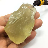 Natural Yellow Pink Crystal Raw Stone Mineral Specimens Pendant