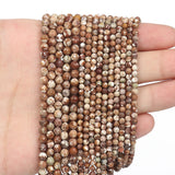 Natural Yellow Wood Grain Stone Beads Faceted Loose Spacer Waist Beads