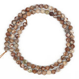 Natural Yellow Wood Grain Stone Beads Faceted Loose Spacer Waist Beads