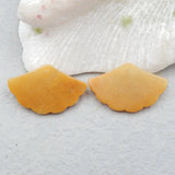 Natural Yellow Jade Leaves Earrings, Semiprecious Stone Beads