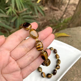 Yellow Tiger's Eye Crystal Bracelet Titanium Beads Jewelry AAAAA