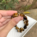 Yellow Tiger's Eye Crystal Bracelet Titanium Beads Jewelry AAAAA