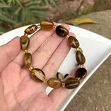 Yellow Tiger's Eye Crystal Bracelet Titanium Beads Jewelry AAAAA