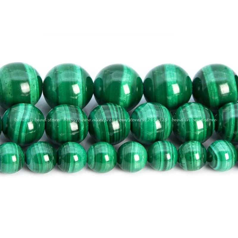Zambia Green Malachite Stone Beads 4-12MM for Jewelry Making