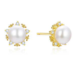 Delicate Zircon Pearl Earrings for Women