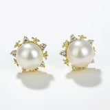 Delicate Zircon Pearl Earrings for Women
