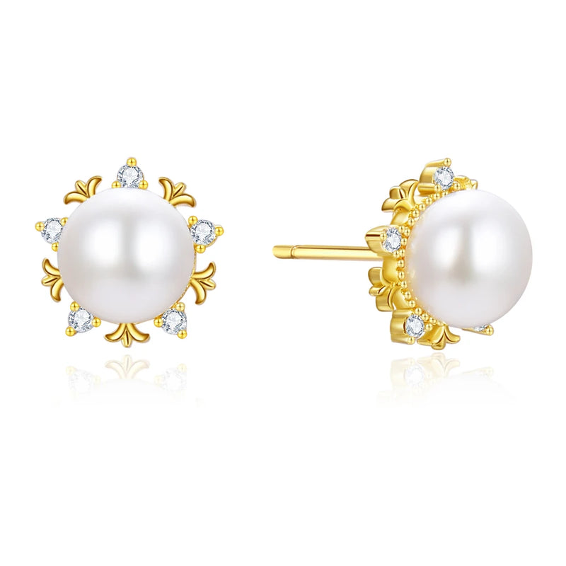 Delicate Zircon Pearl Earrings for Women