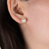 Delicate Zircon Pearl Earrings for Women